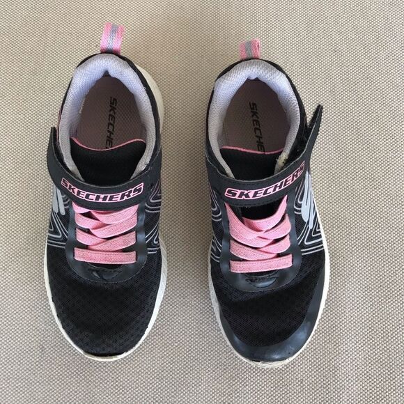 Skechers Kids' Black and Pink Athletic Sneakers - Picture 1 of 6